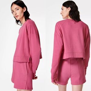 Sweaty Betty after class‎ cropped sweatshirt pink women’s size xs